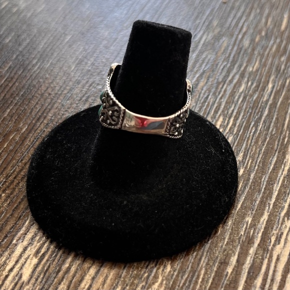 NEW - Turquoise & Sterling Silver Teardrop Bezel-Cut Ring - 6 1/2 - Picture 7 of 15